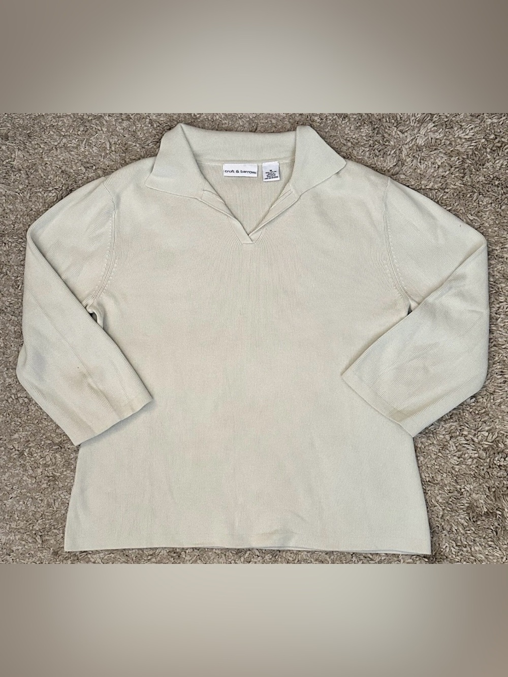 Croft & Barrow Women’s M Lime Green Stretch Collared 3/4 Sleeve Shirt Australia